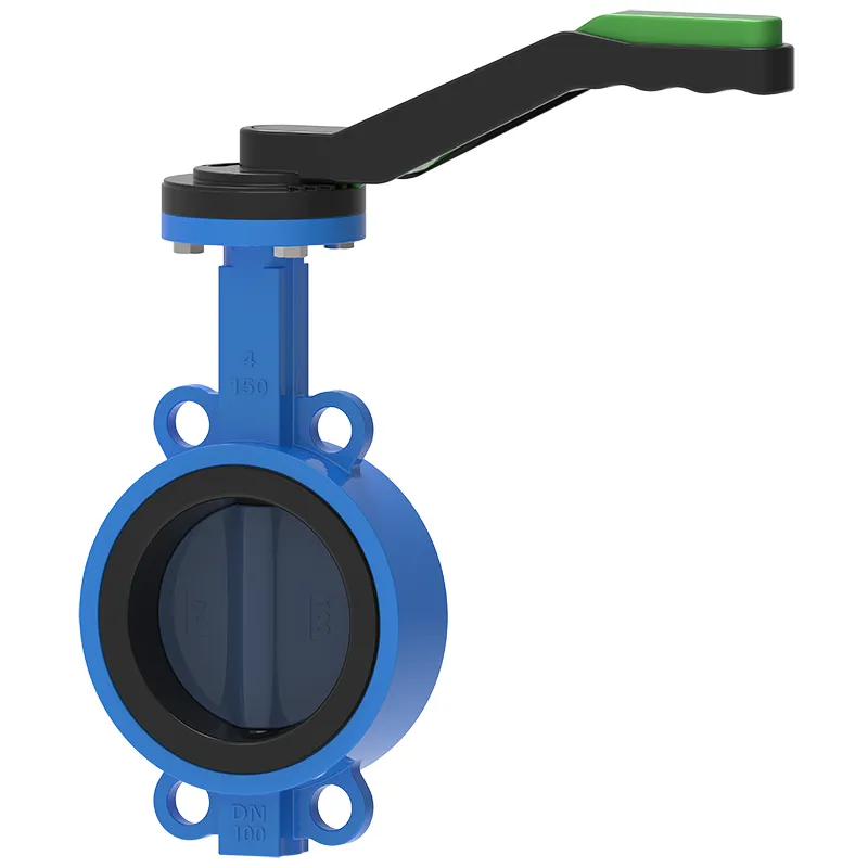 Lever Wafer Concentric Butterfly Valve Cakera Bersalut Nilon